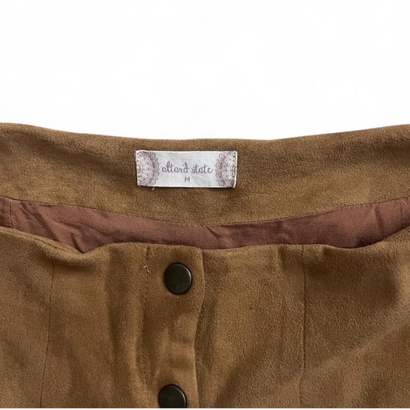 Altar’d State Faux Suede Button-Front Mini Skirt | Boho Fall Western - Picture 3 of 3